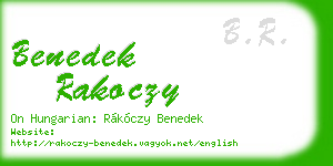 benedek rakoczy business card