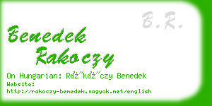 benedek rakoczy business card